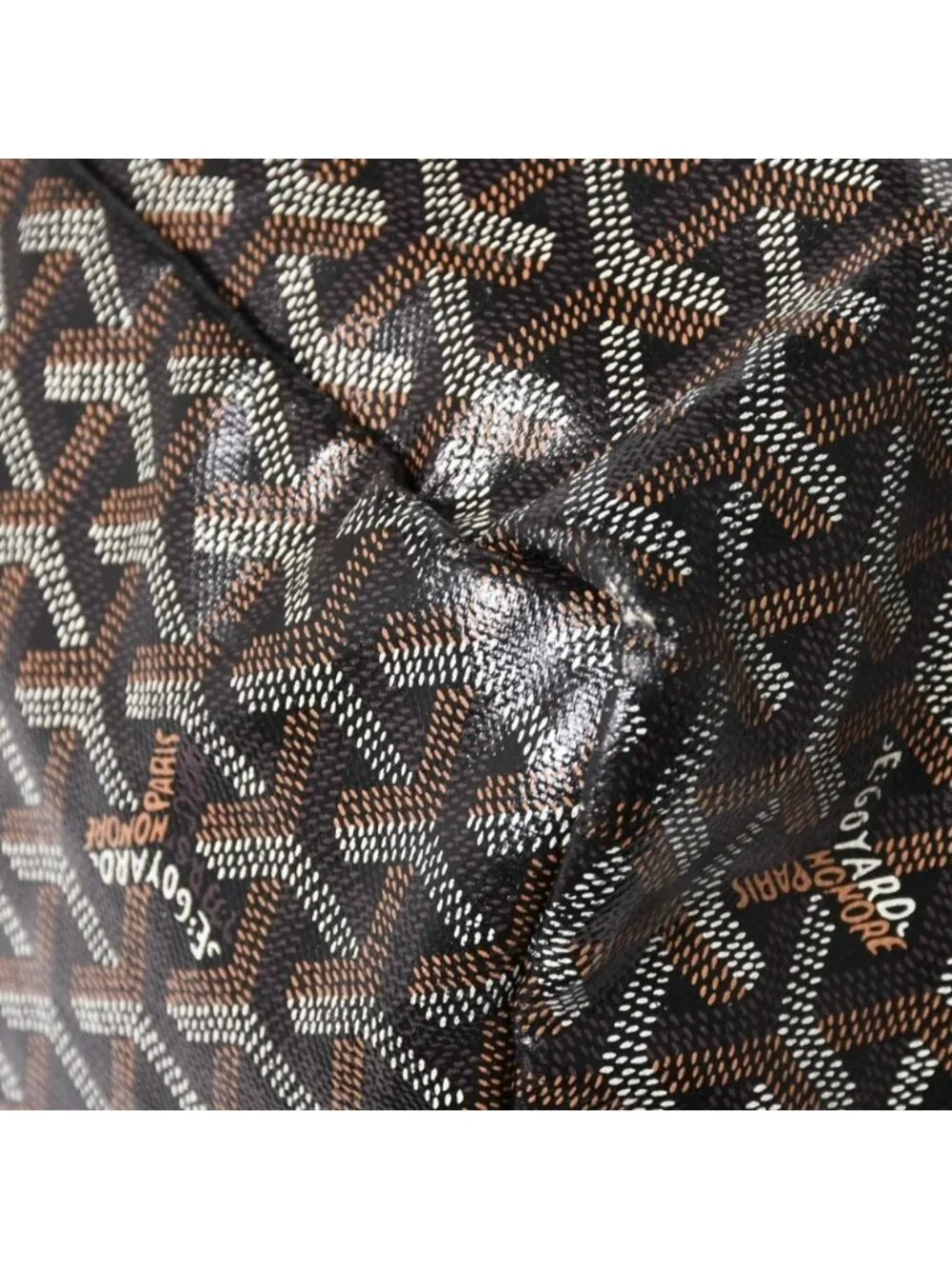 Goyard Super Rare Saint Louis XXL Tote Bag Leather Black Markage Herringbone